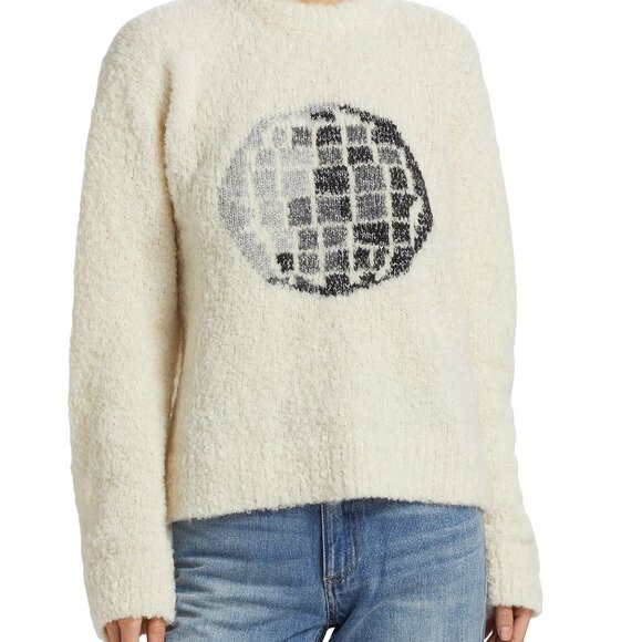 Lingua Franca HAND KNIT DISCO BALL CREW SWEATER - Picture 2 of 5